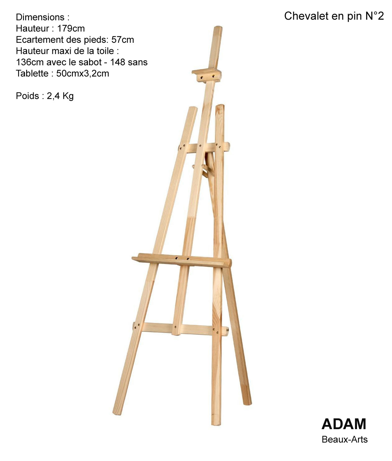 chevalet peinture dimensions